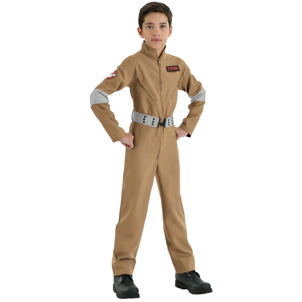 Ghostbusters Costume Child Medium 8-10 Tan Jumpsuit Belt Name Patches